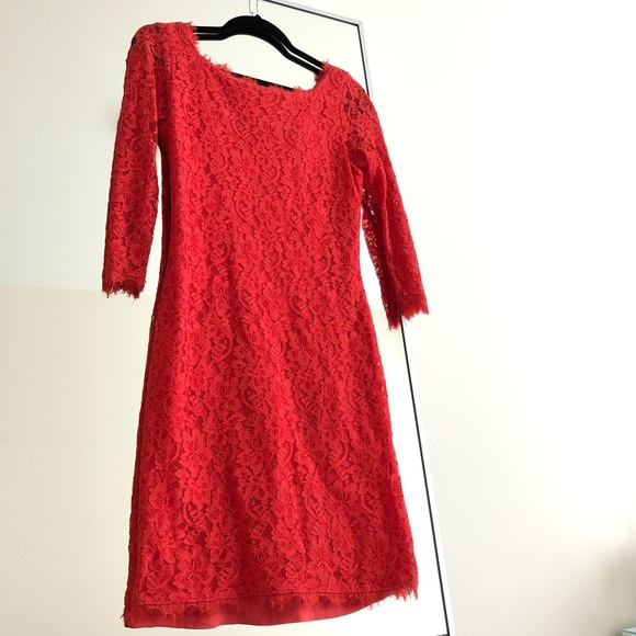 DVF Zarita red lace dress size 6 brand new - Picture 4 of 7